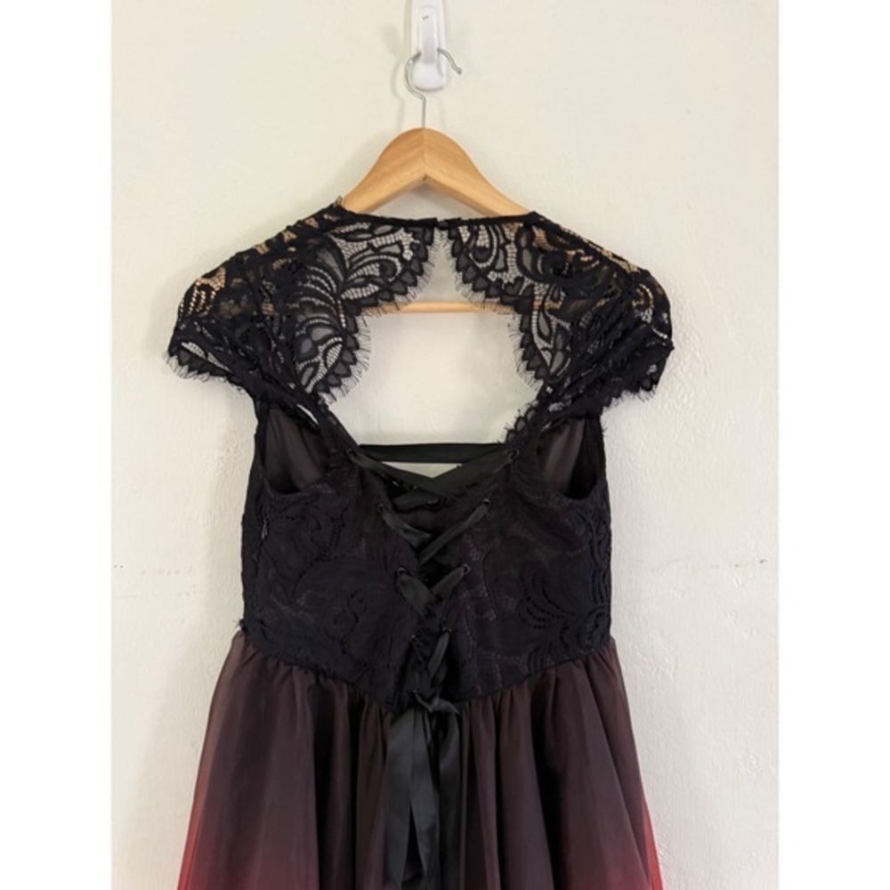 Dolls Kill Unholy Black Red Ombre Lace Corset Babydoll Gothic Dress Med - Picture 5 of 13